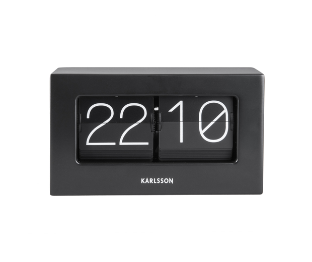 Wall / Table clock Boxed Flip matt black