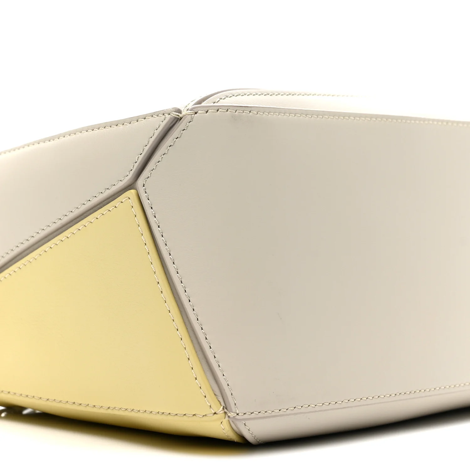 X ALBERS Nappa Calfskin Small Puzzle Bag Pale Grey Light Citrine - Top Club