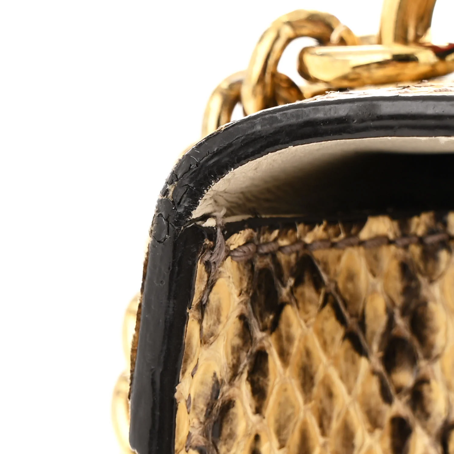 Snakeskin Mini Sylvie Chain Shoulder Bag Roccia - Top Club