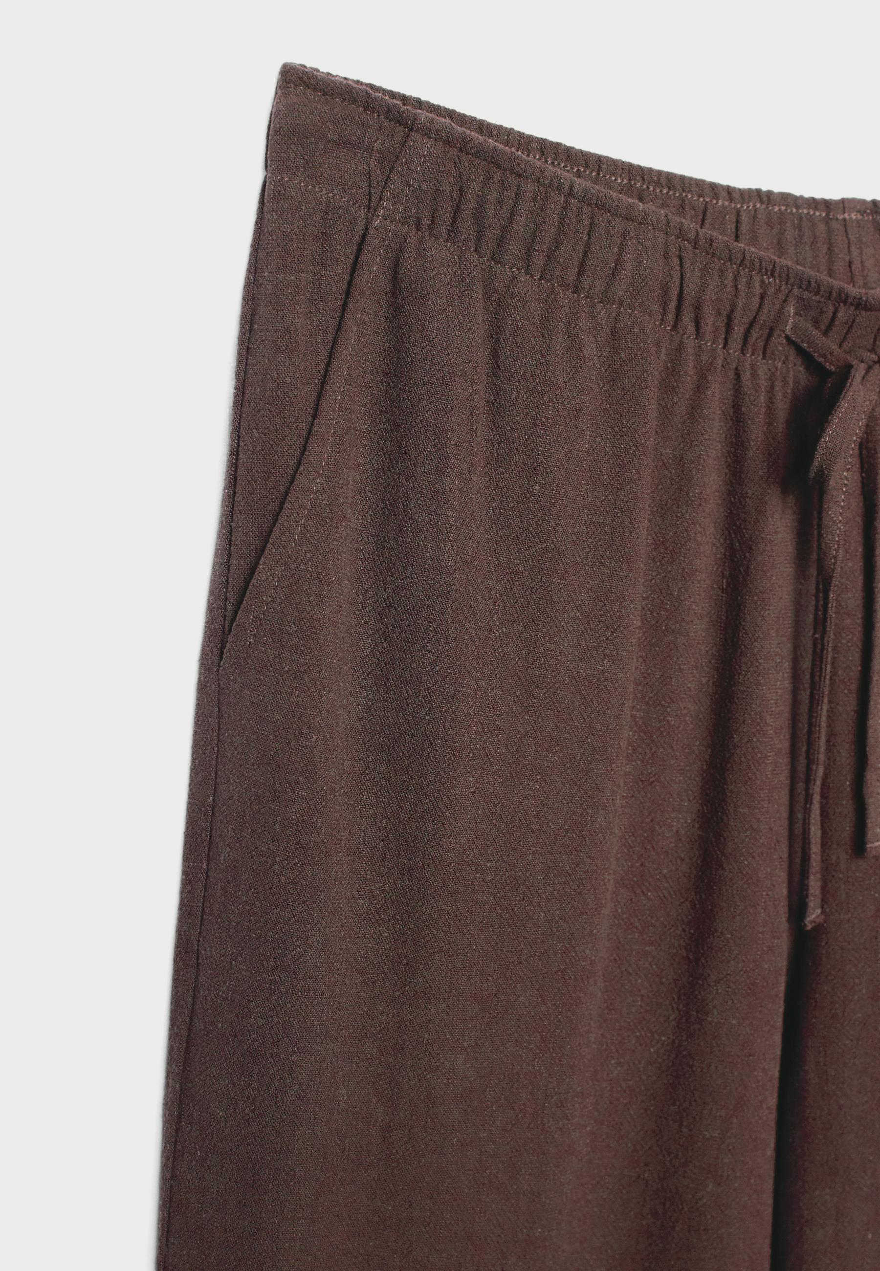 FLOWING LINEN-EFFECT TROUSERS