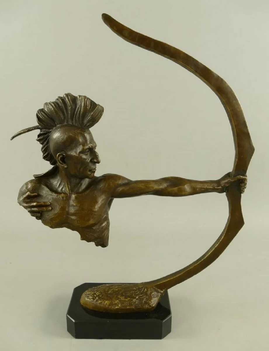 Luxury bronze decorative sculpture Indian with bow bronze / black H. 42 cm