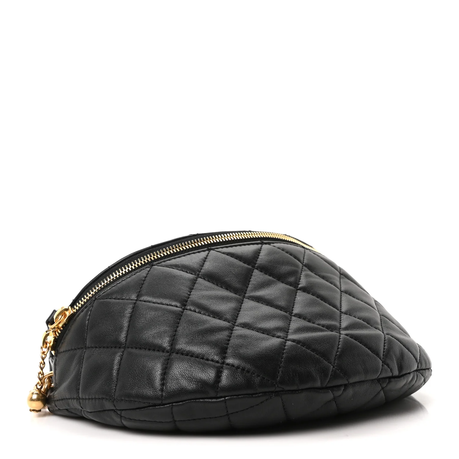 Lambskin Pearl Quilted CC Belt Bag Black - Top Club