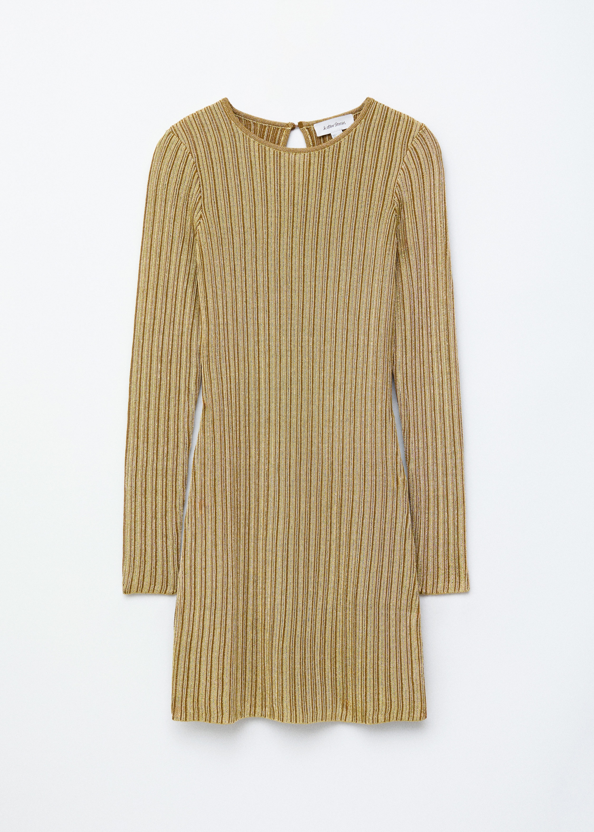 & Other Stories LONG-SLEEVE RIB-KNIT MINI DRESS