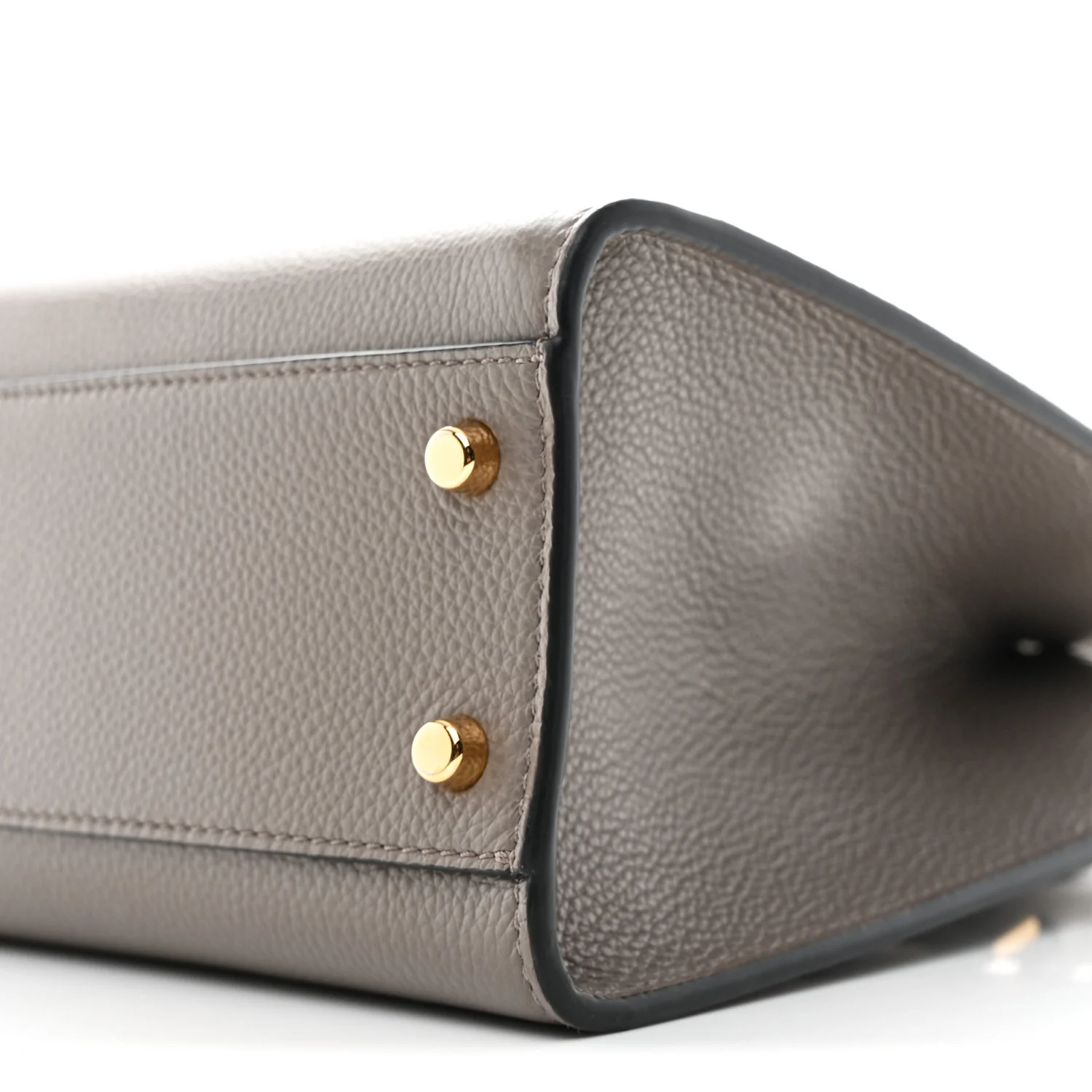 Grainy Calfskin Virtus Top Handle Tote Grey - Top Club