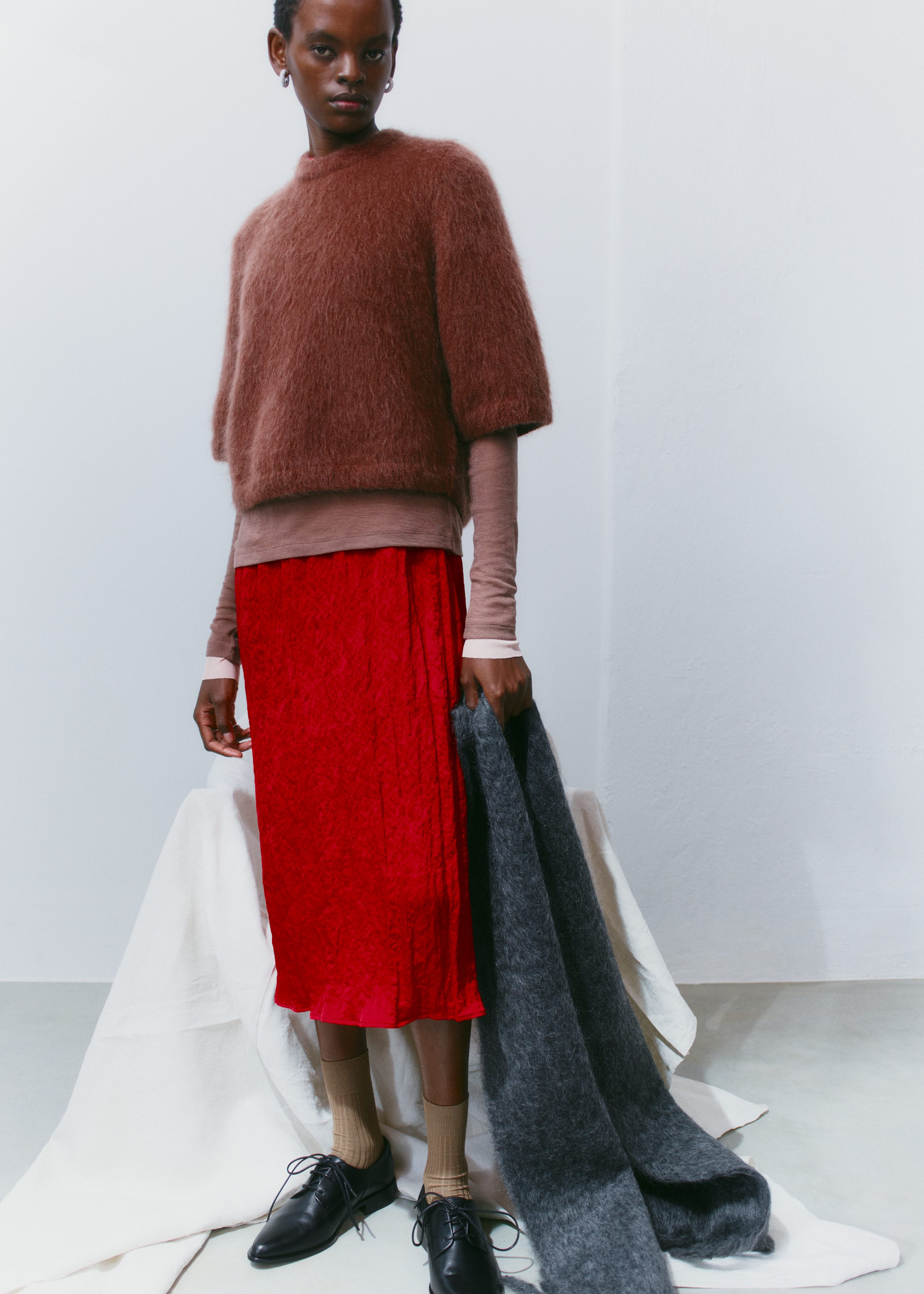 & Other Stories MOHAIR-BLEND KNITTED T-SHIRT