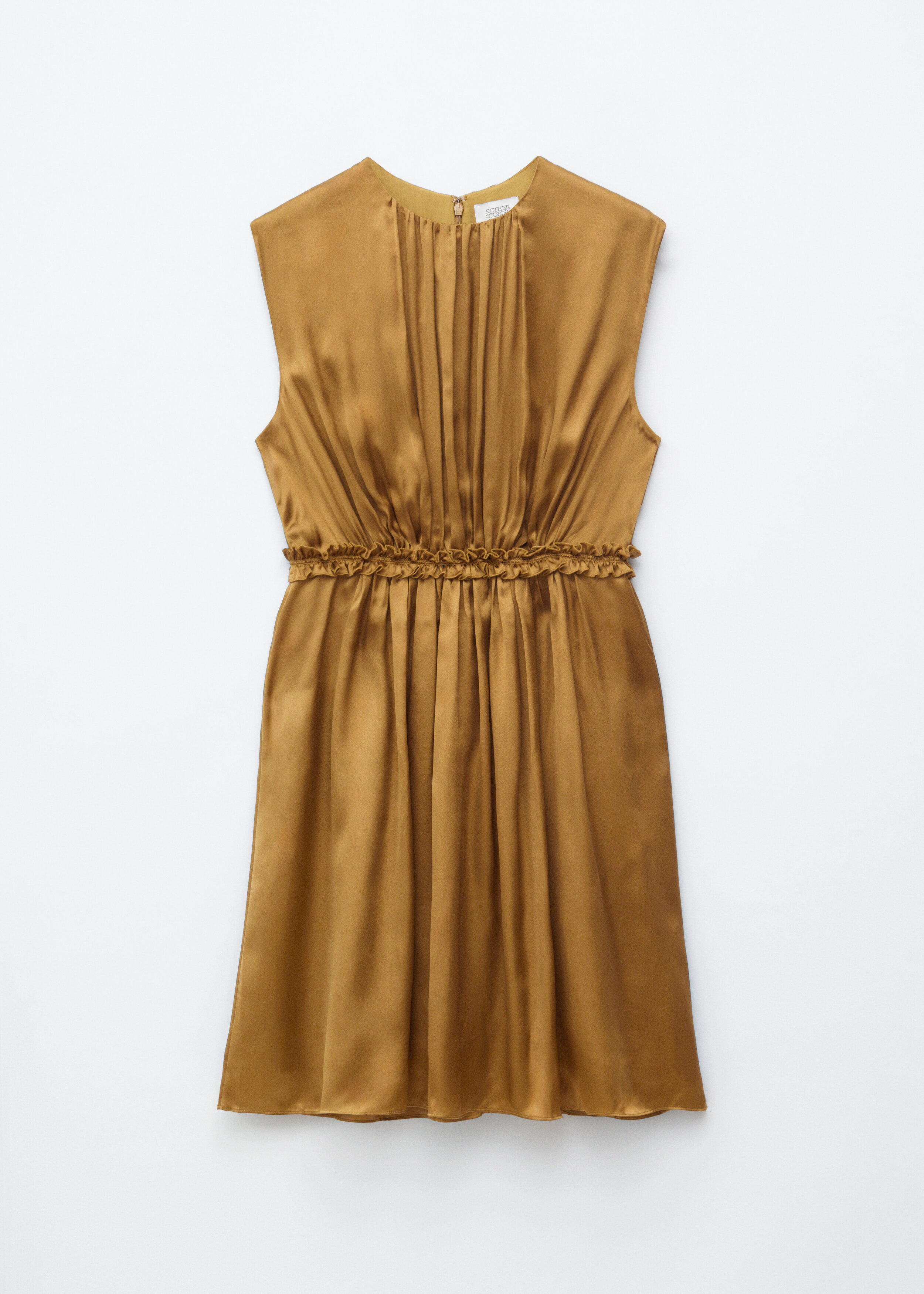 & Other Stories GATHERED SILK MINI DRESS