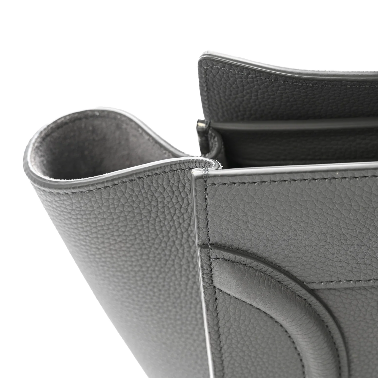 Baby Drummed Calfskin Micro Luggage Kohl - Top Club