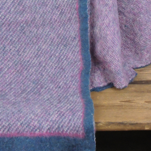 Plaid blauw fuchsia gebreid