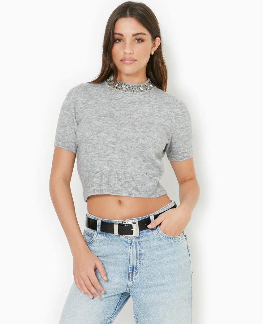 Pimkie Pull manches courtes avec brillants