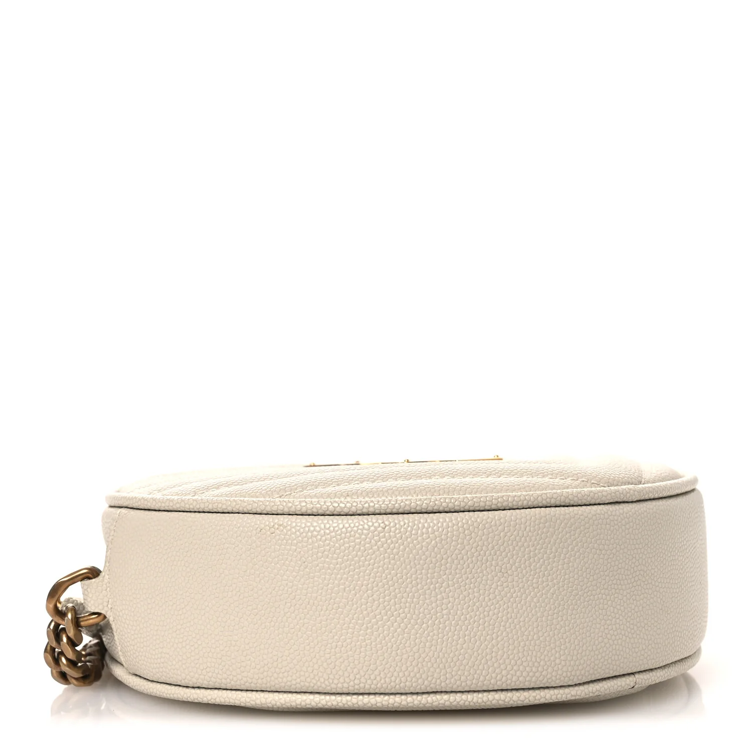 Grain De Poudre Matelasse Chevron Quilted Round Vinyle Camera Bag Crema Soft - Top Club