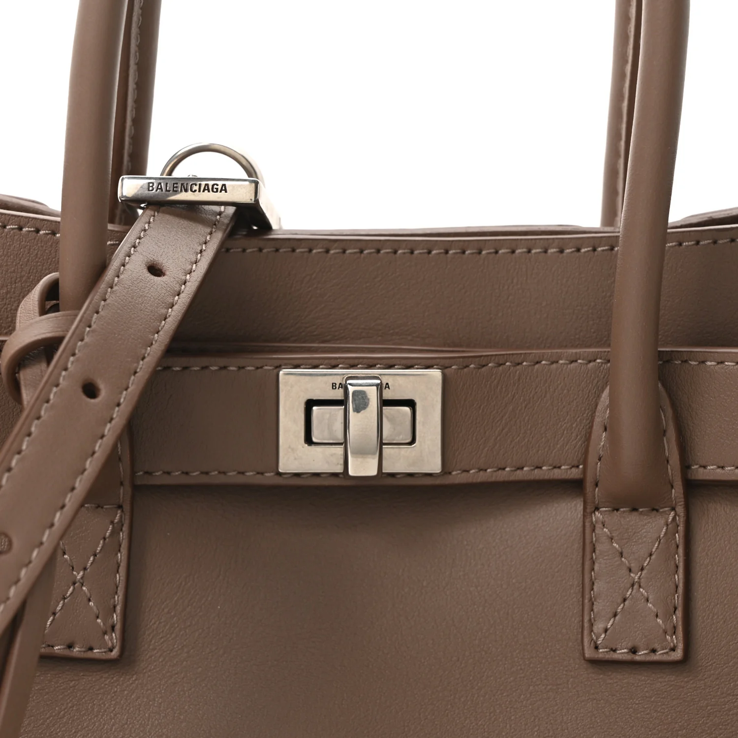 Smooth Calfskin Small Bel Air Carry All Bag Dark Taupe - Top Club