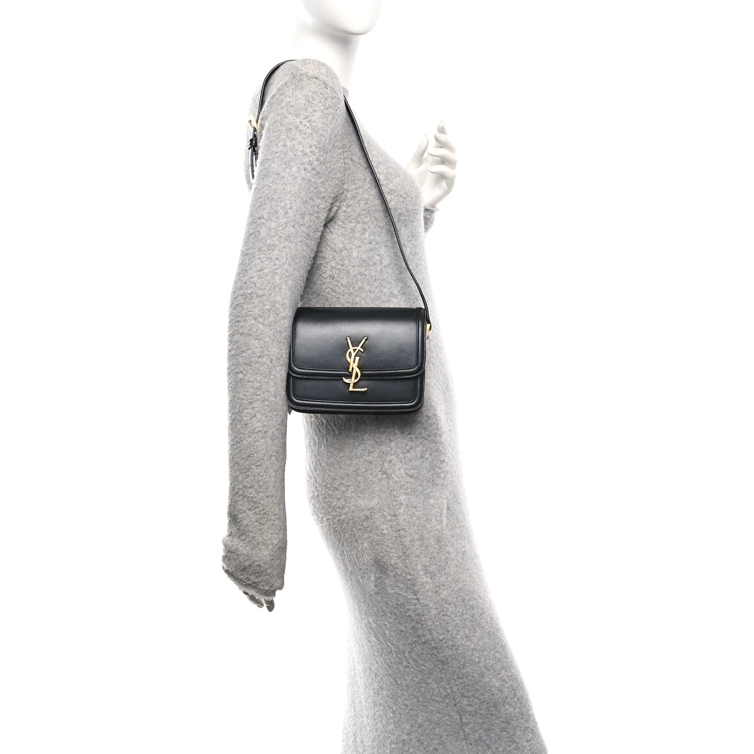 Smooth Calfskin Small Solferino Satchel Black