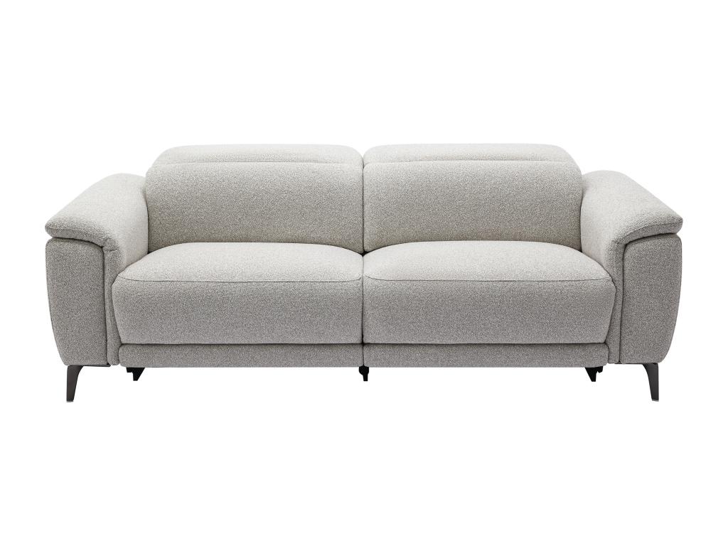 Sofá eléctrico reclinable de tres plazas - tejido texturizado gris claro