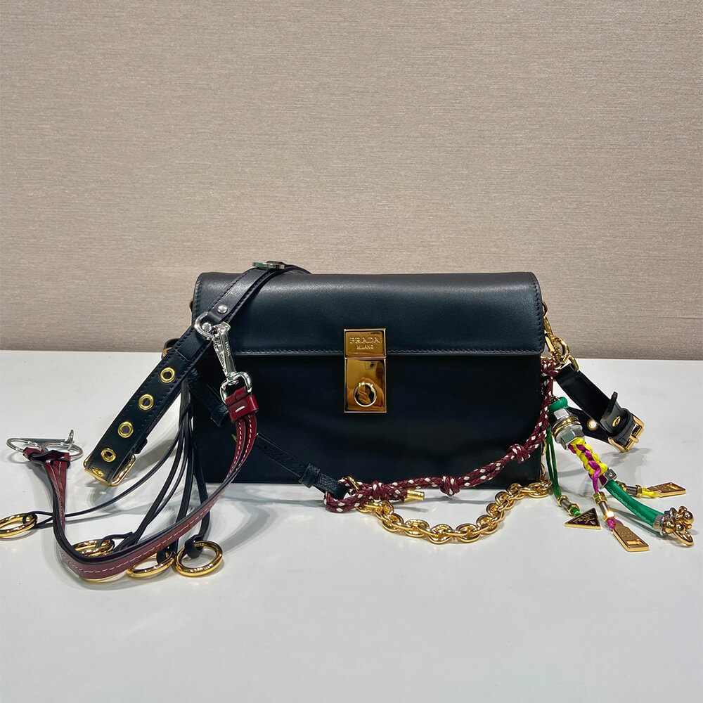 Prada Soft Sound small leather shoulder bag with charms(high-end grade) - Top Club