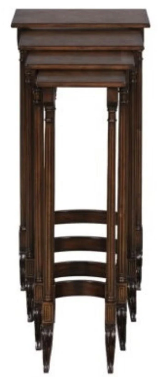 Luxury side table brown / dark brown 37 x 34 x H. 73 cm - extendable mahogany table
