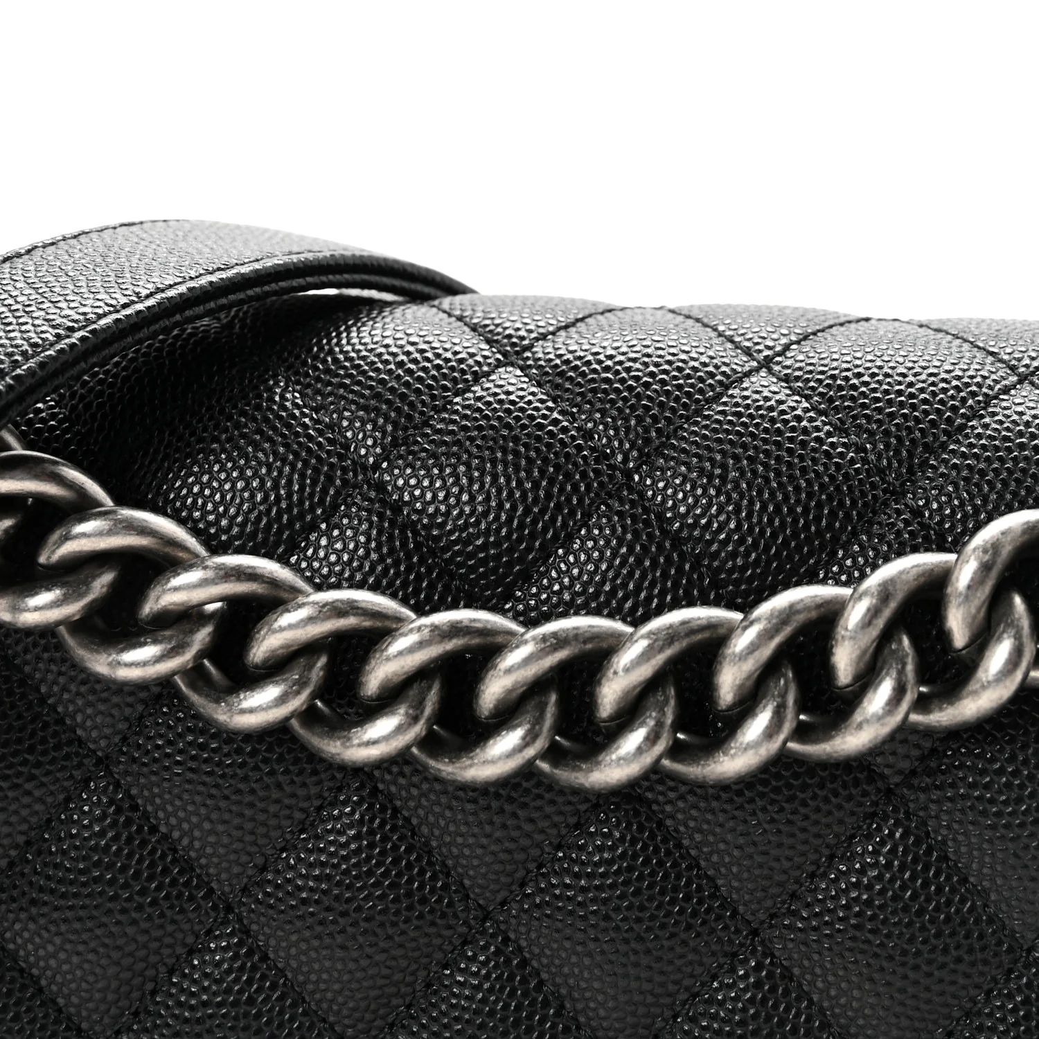 Caviar Quilted Small Boy Flap Black - Top Club