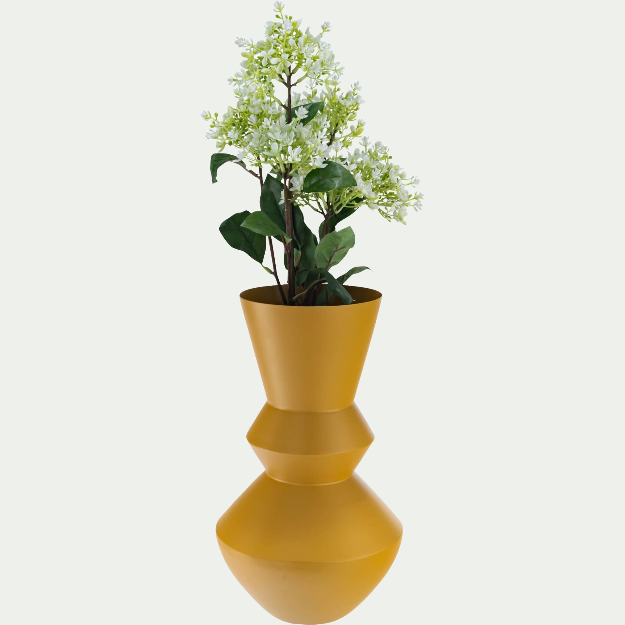 MARTIGUES - Vase contemporain en fer H34,5cm - jaune