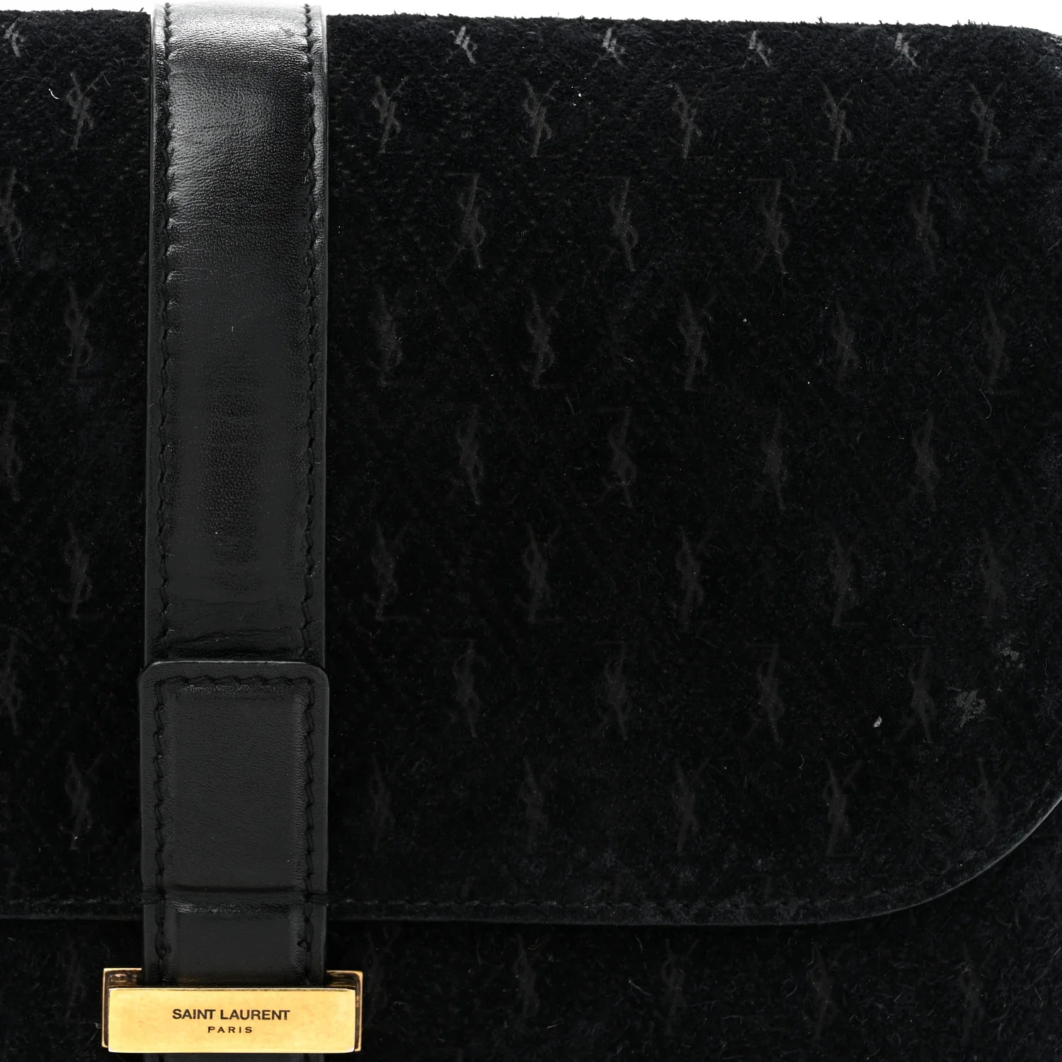 Suede All-Over Monogram Small Le Monogramme Satchel Black - Top Club