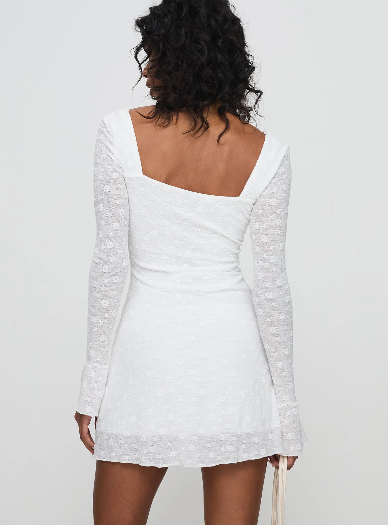 Lanchester Long Sleeve Mini Dress White