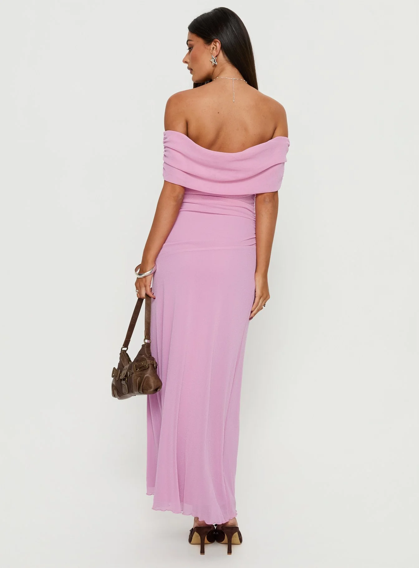 Penelopa Off Shoulder Maxi Dress Pink