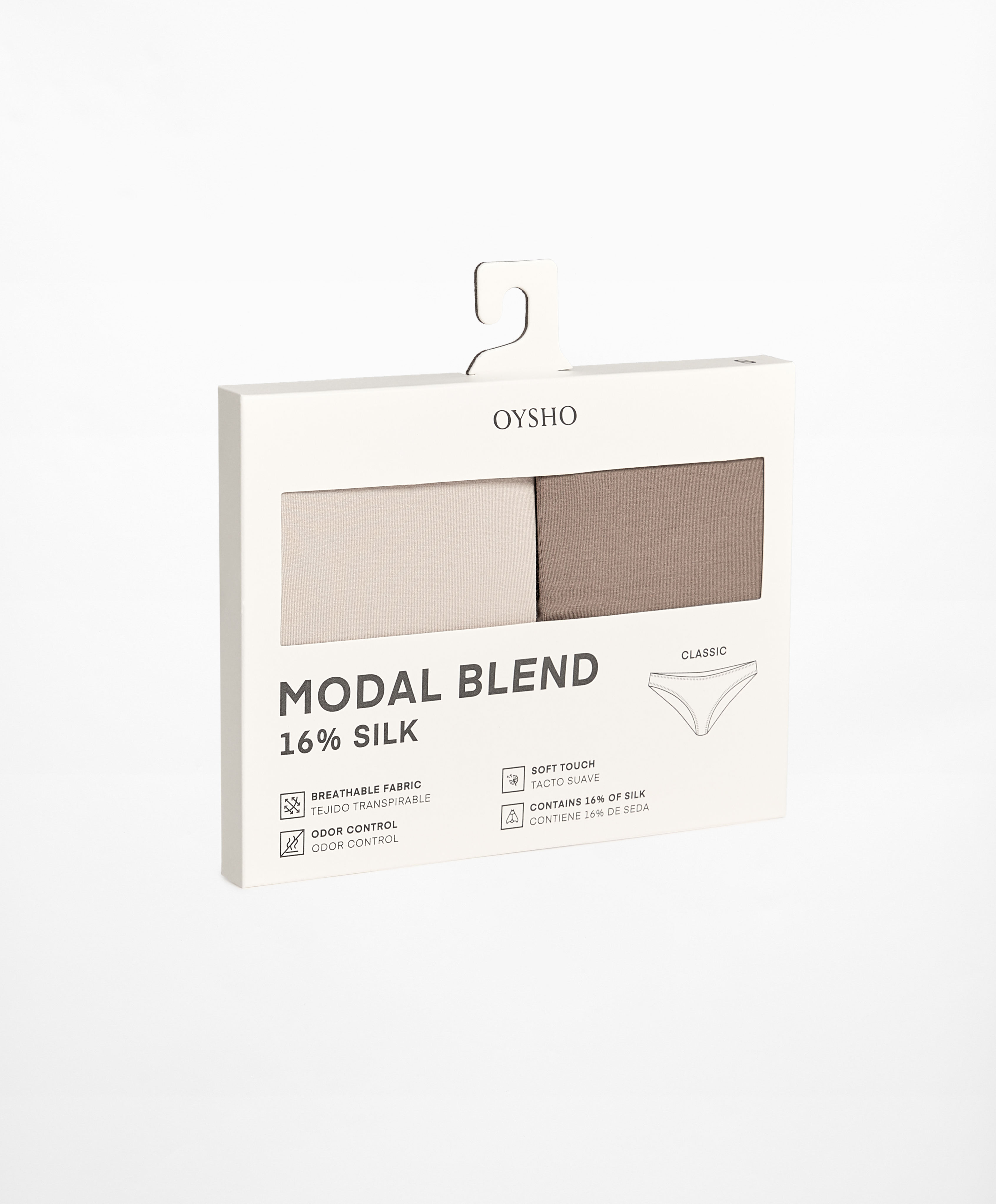 OYSHO 2 classic briefs in a modal blend and 16% silk
