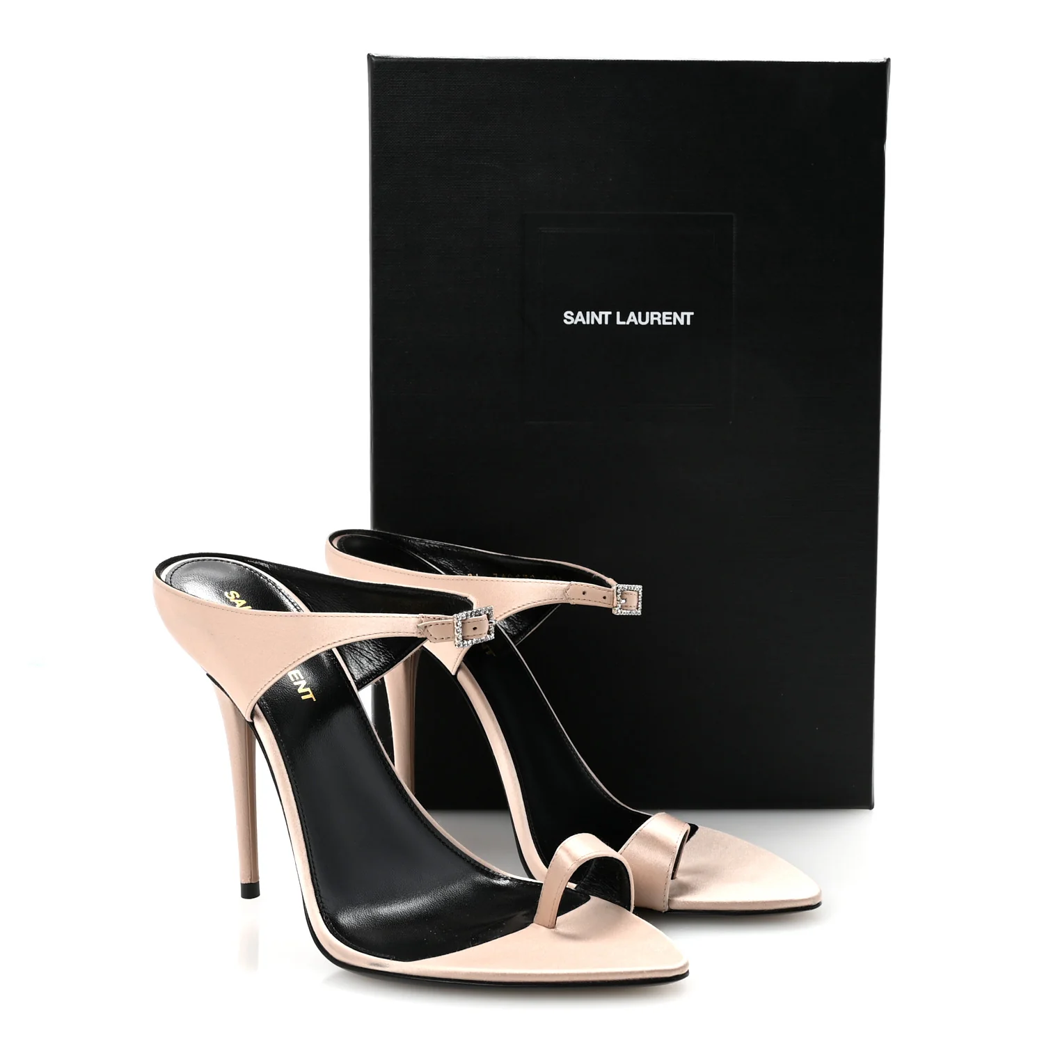 Crepe Satin Dive 110 Mule Sandals 38.5 38.5 Genuine Nude - Top Club