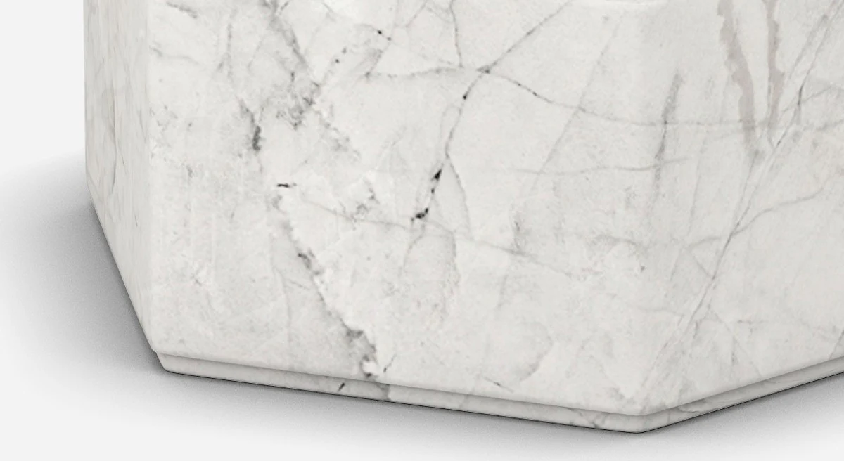 Luxury Carrara marble side table white 40 x 40 x H. 60 cm - Living room furniture - Marble furniture - Luxury quality
