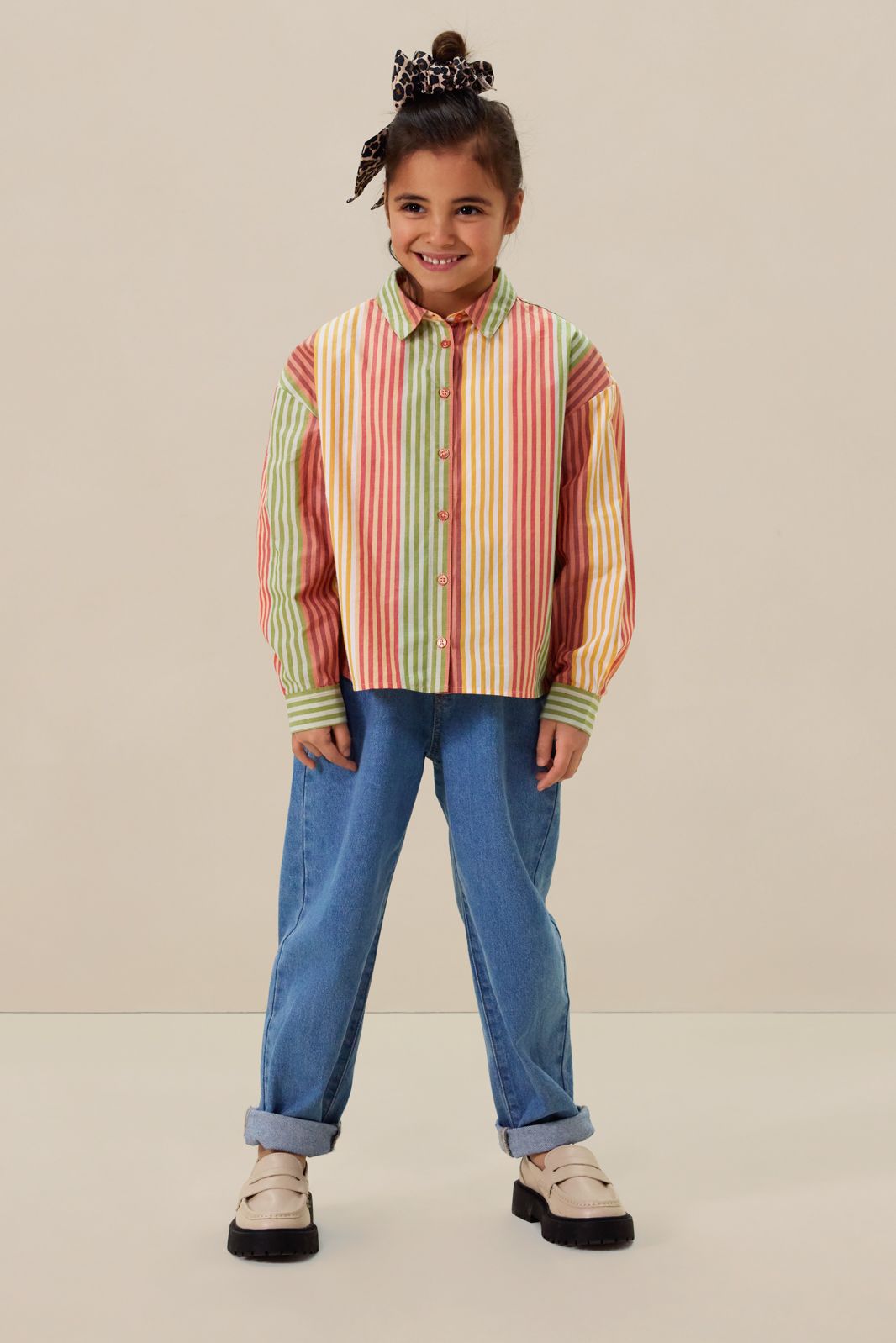 Multicolour blouse met strepen