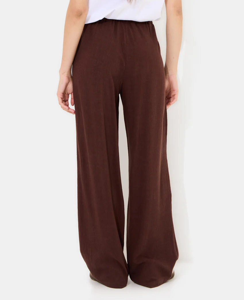 Pimkie Pantalon large et droit avec taille élastiquée