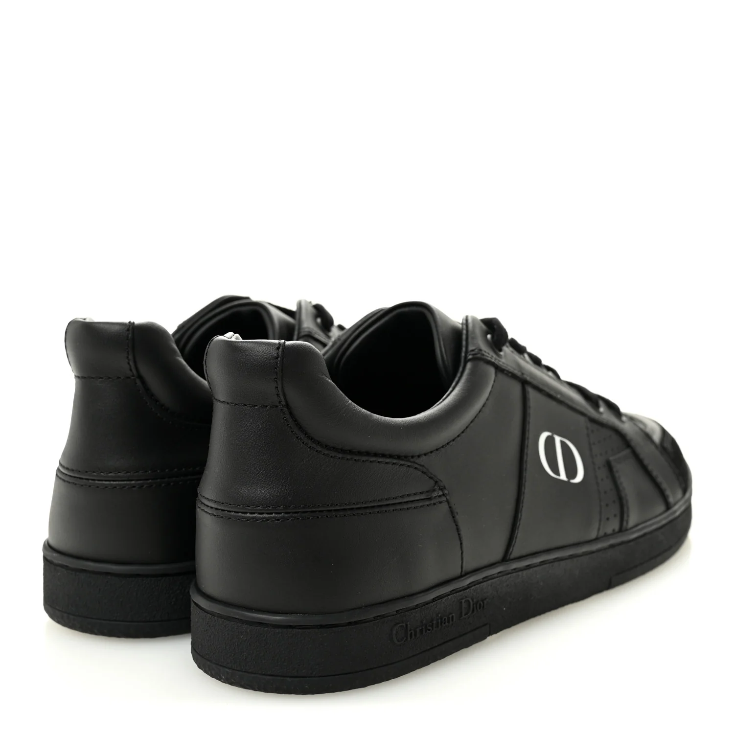 Calfskin Suede Logo Sneakers 38 Black - Top Club