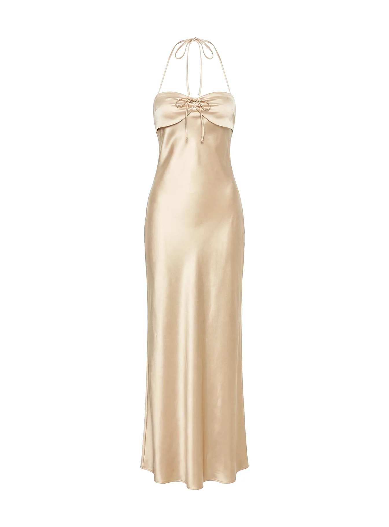 Fireproof Halter Maxi Dress Champagne