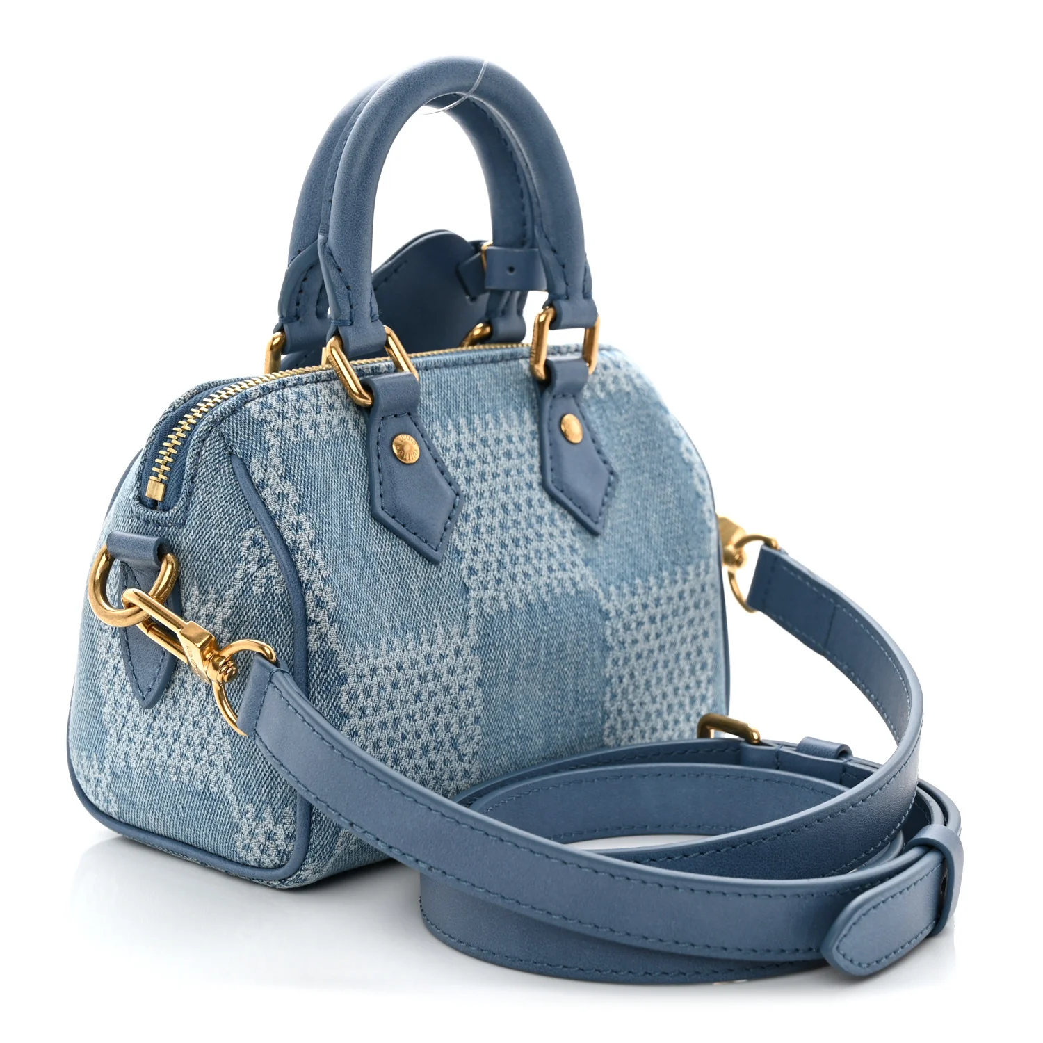 Damier Denim 3D Speedy Bandouliere 18 Denim Blue - Top Club