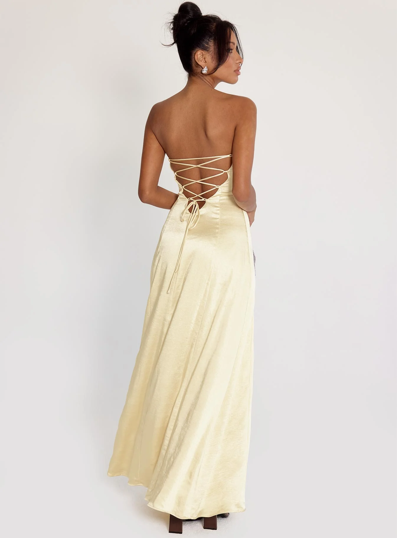 Masterpiece Strapless Maxi Dress Yellow