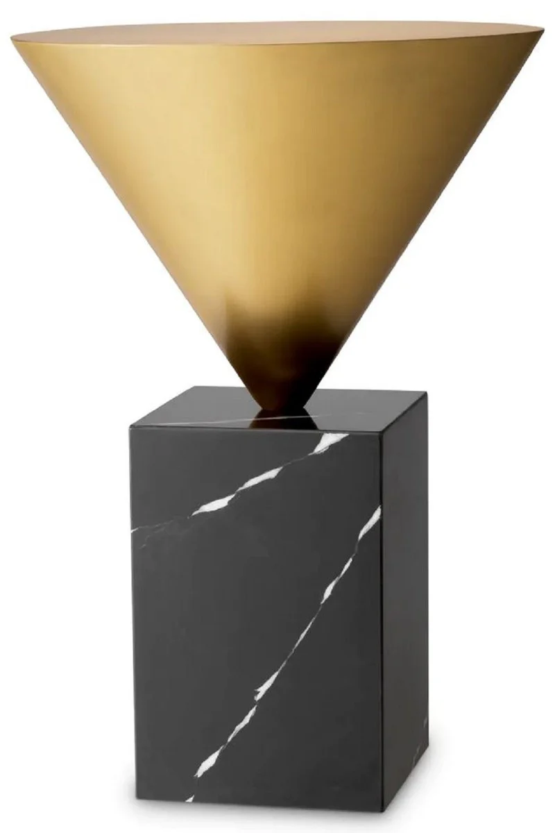 Luxury side table brass / black Ø 42 x H. 61 cm