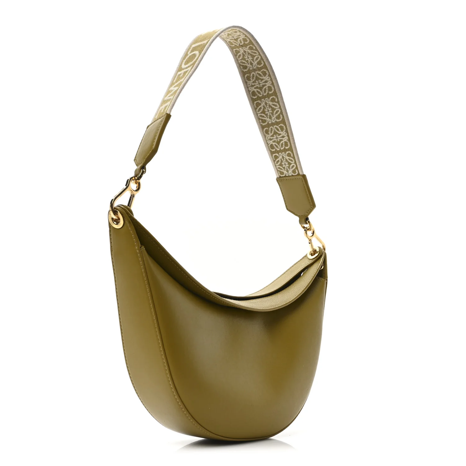 Satin Calfskin Jacquard Small Luna Bag Ochre - Top Club
