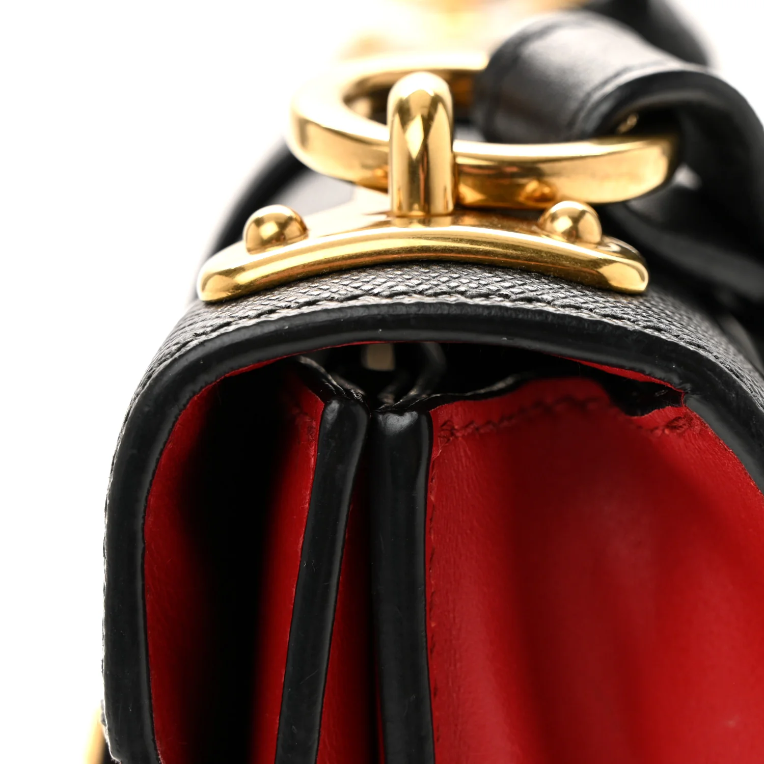 City Calfskin Saffiano Cahier Bag Fuoco Black - Top Club