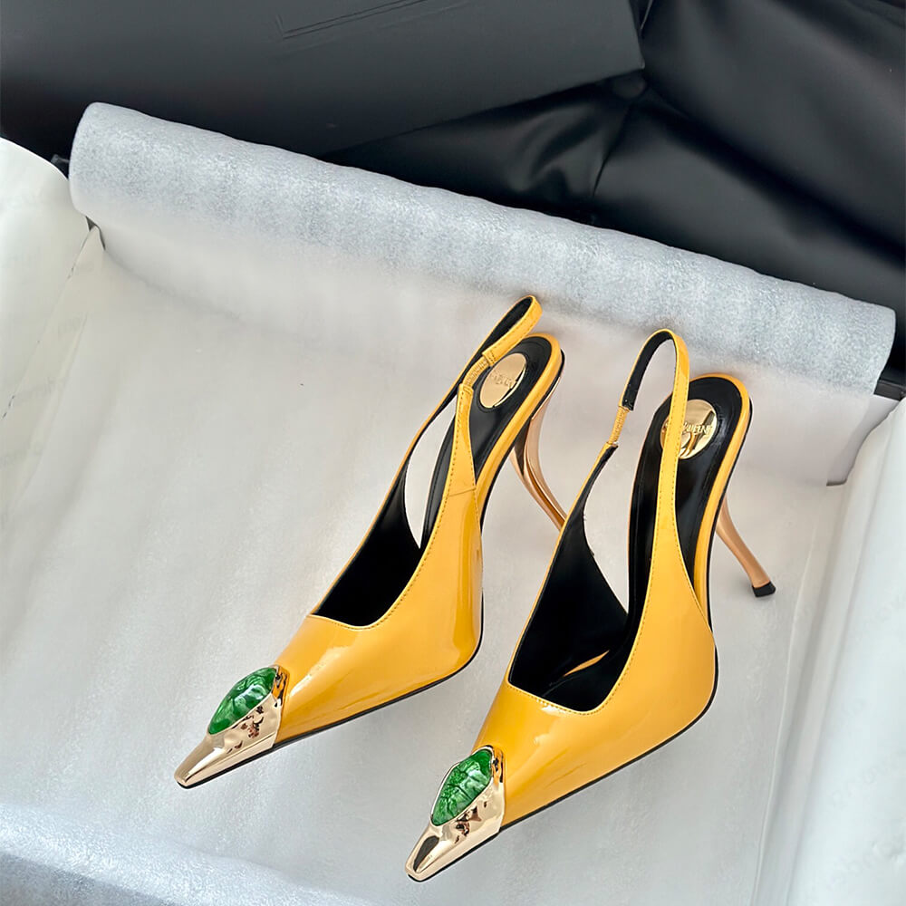 YSL Loulou Slingback Pumps in Patent Leather - Top Club