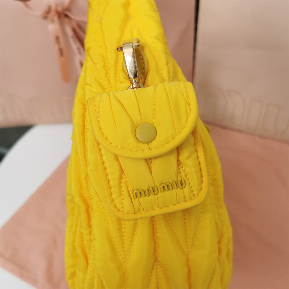 Miu Wander matelasse regenerated nylon hobo bag - Top Club