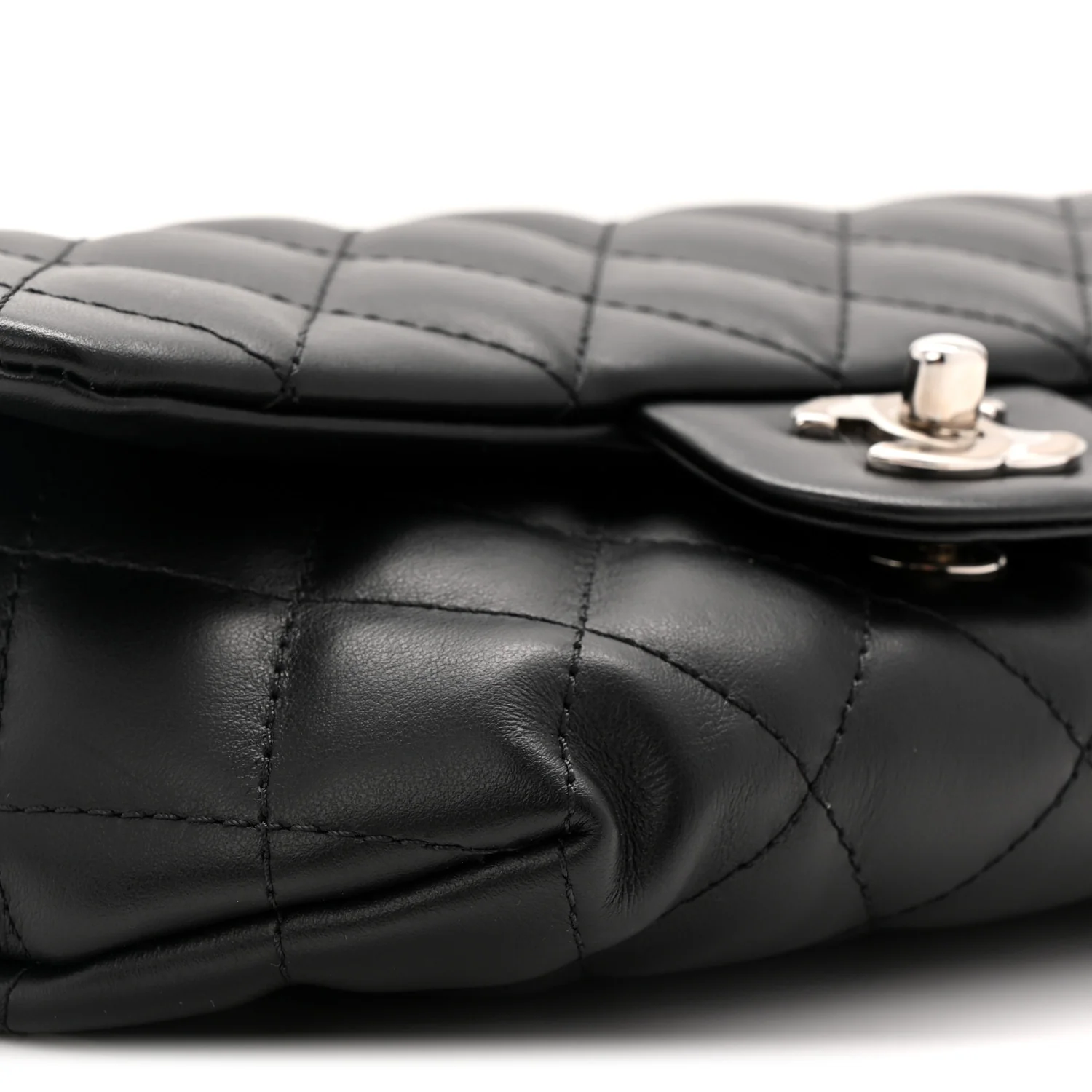 Calfskin Quilted CC Uniform Flap Belt Bag Black - Top Club