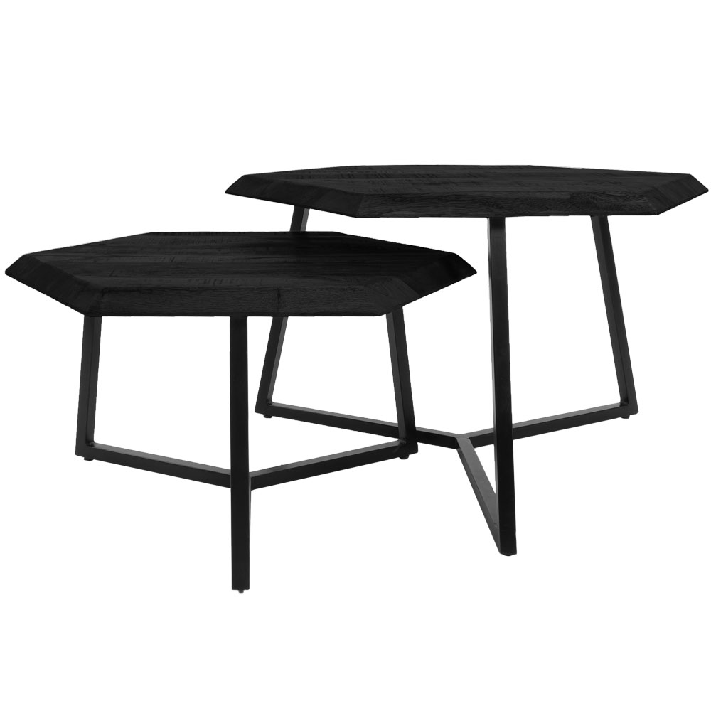 Salontafel Kiara Zwart - Set van 2