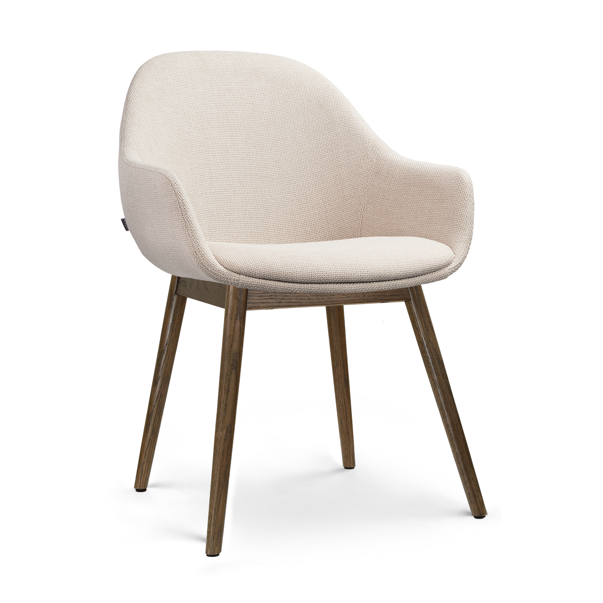 Eetkamerstoel Nio-Mae walnoot houten onderstel beige