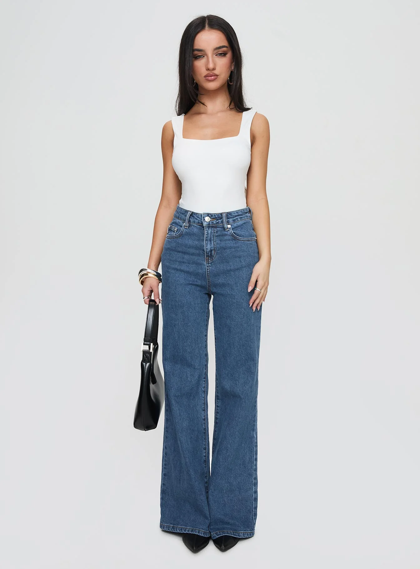 Lucille High Rise Flared Jeans Mid Wash