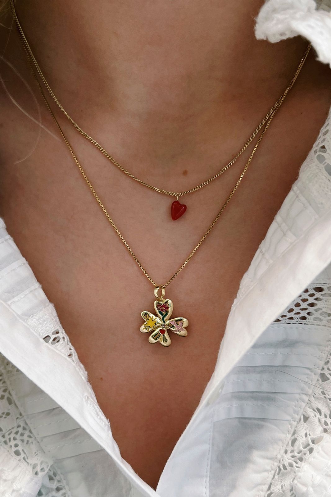 Anna Nina gold plated heart beat ketting