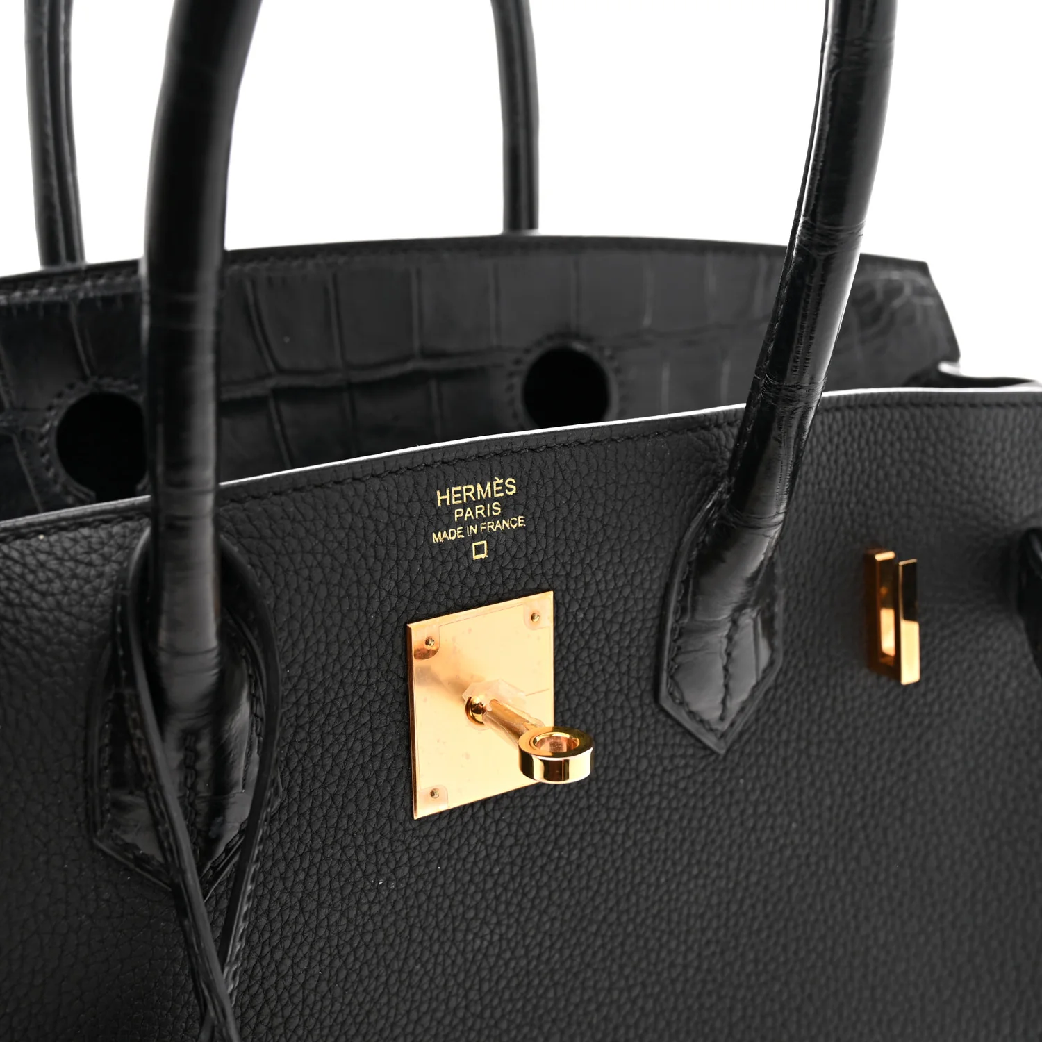 Togo Matte Alligator Birkin Touch 30 Black - Top Club