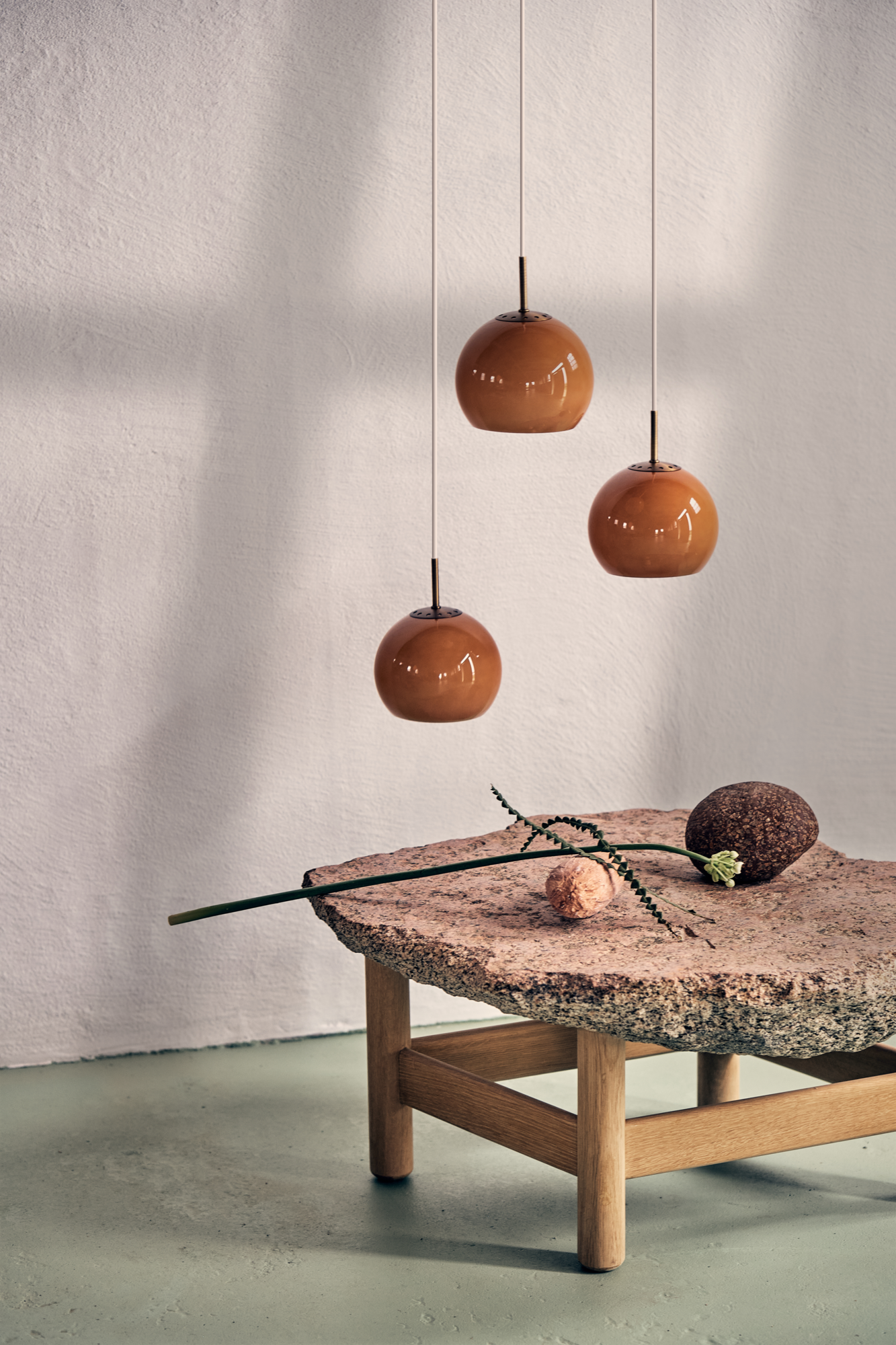 Hanglamp Ball Glass Ø18 cm amber
