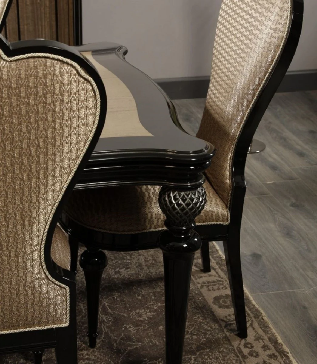 Luxury Baroque Dining Room Set Gold / Black - Handcrafted Baroque Dining Room Furniture