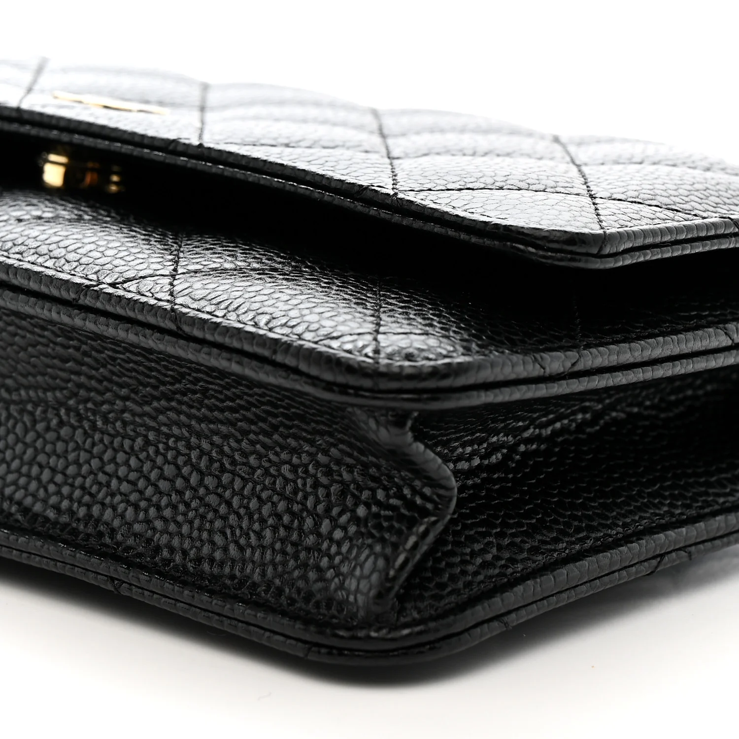 Caviar Quilted Wallet on Chain WOC Black - Top Club