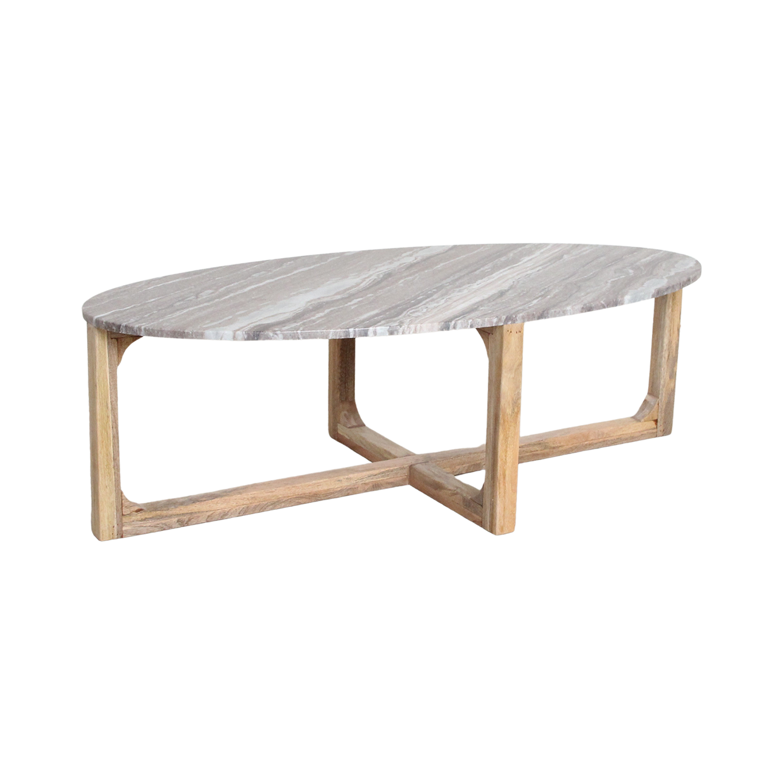 Salontafel Marmer Ovaal Bruin