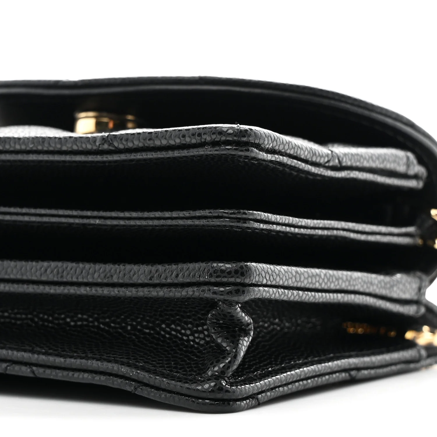 Caviar Quilted Clutch With Chain Black - Top Club