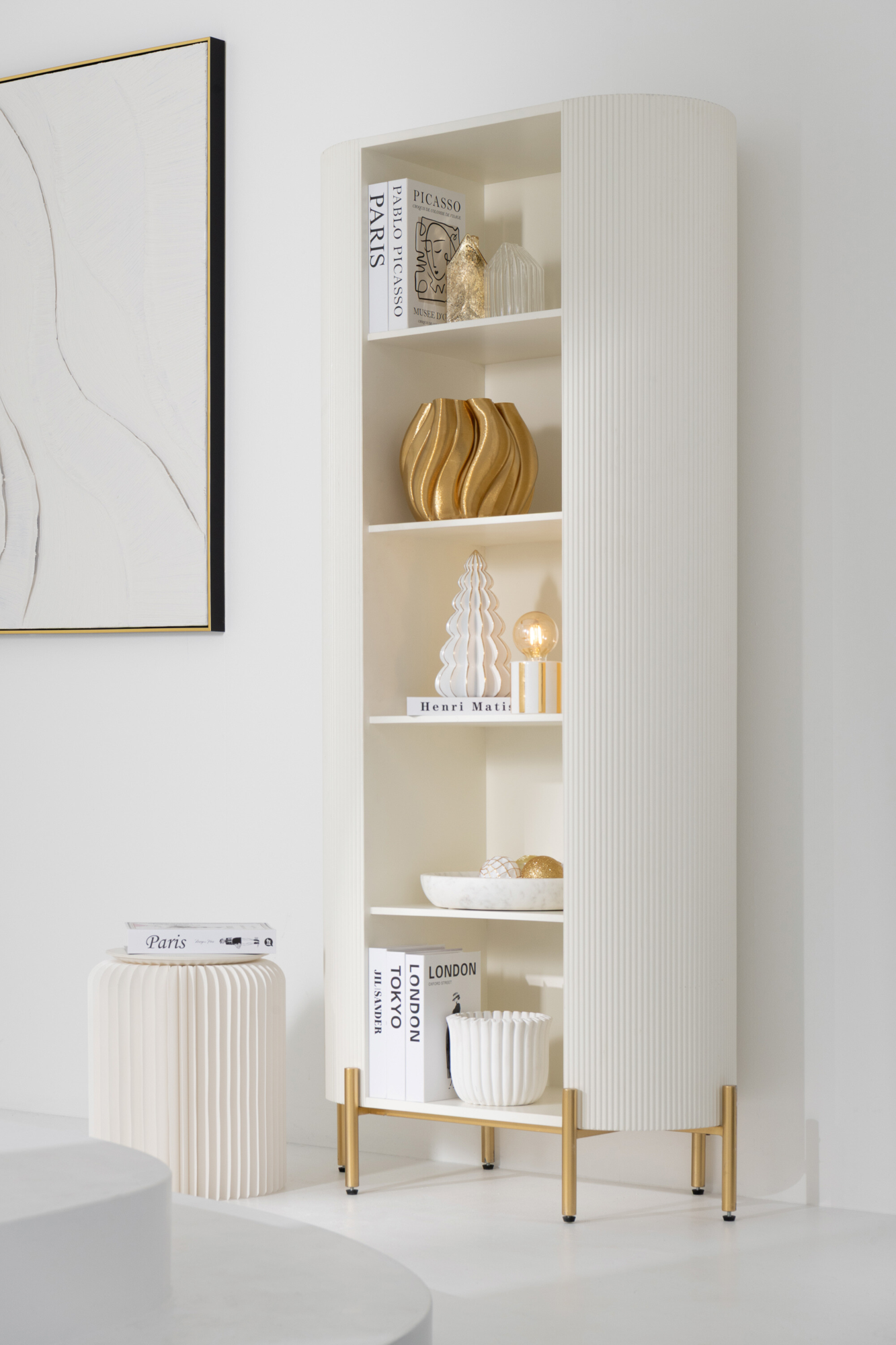 Wandkast Clara wit/goud